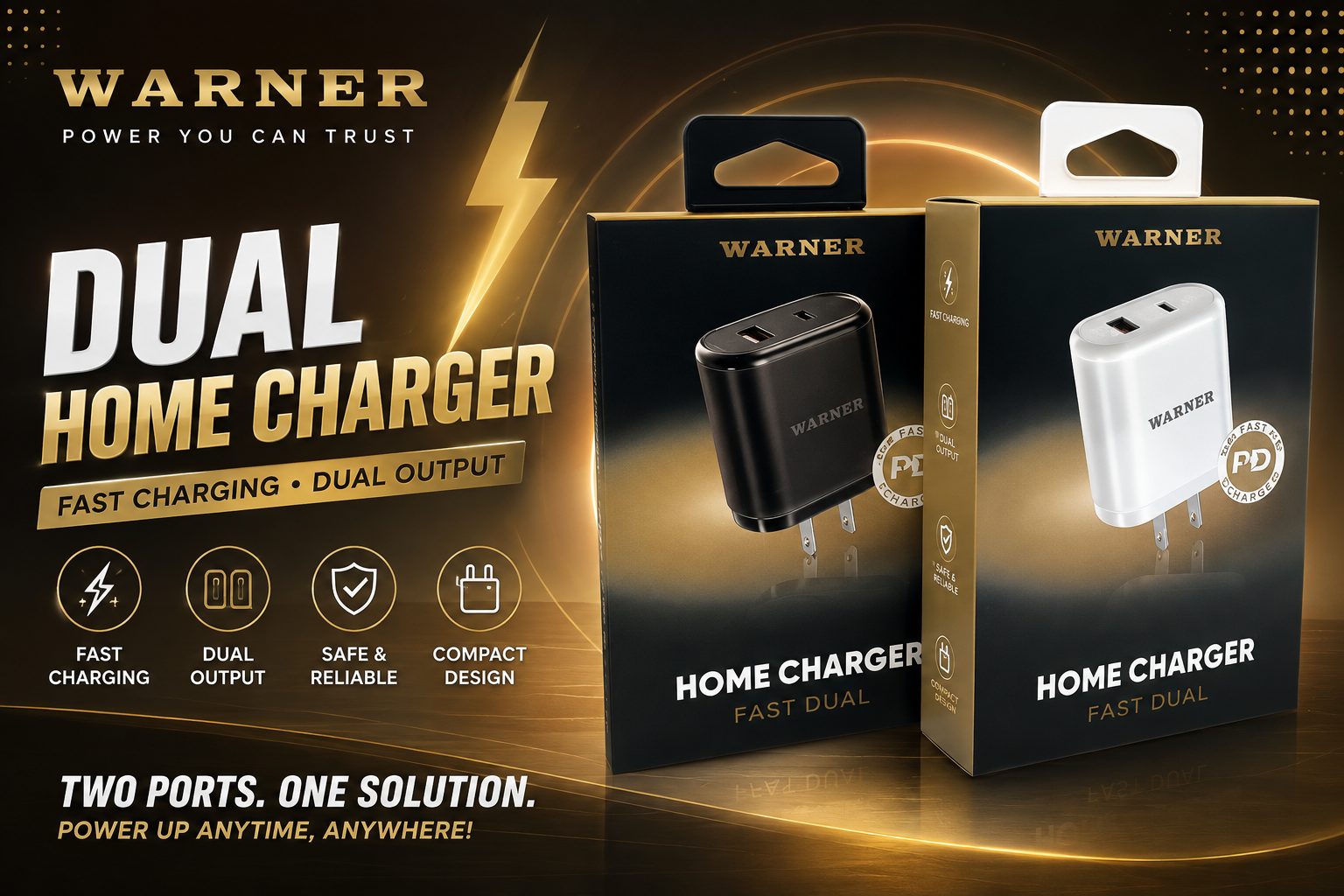 Warner 11102 1CT Dual Home Adapter (C48) product image