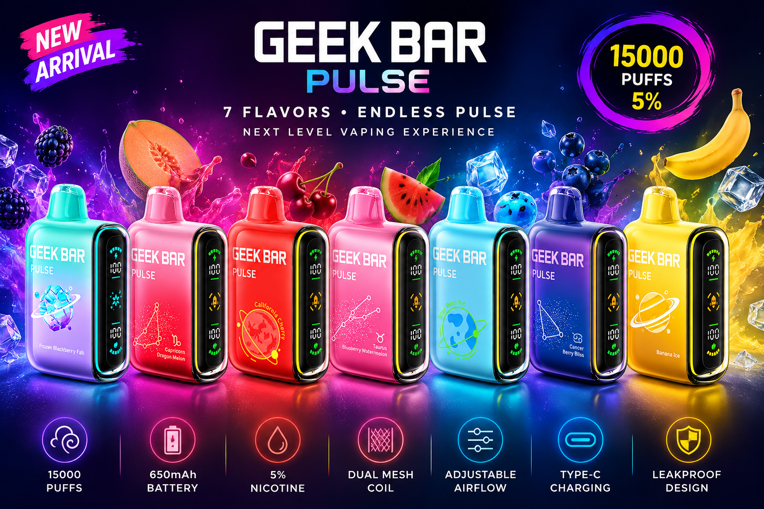 Geek Bar 15000 Puffs 5% 5CT (C40) product image
