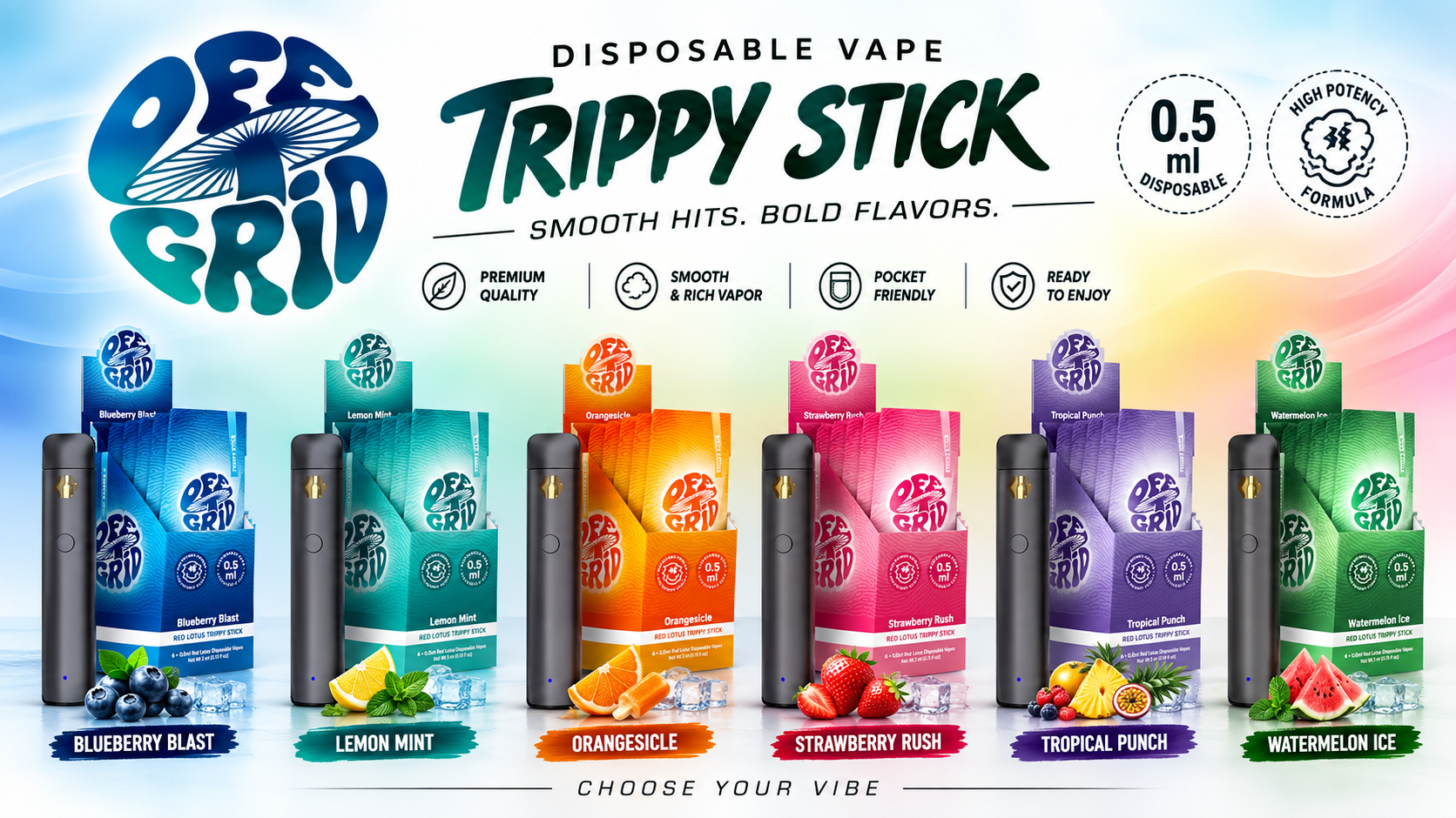 Off Grid Red Lotus Trippy Stick Disposable 0.5ML 6CT (C6) product image