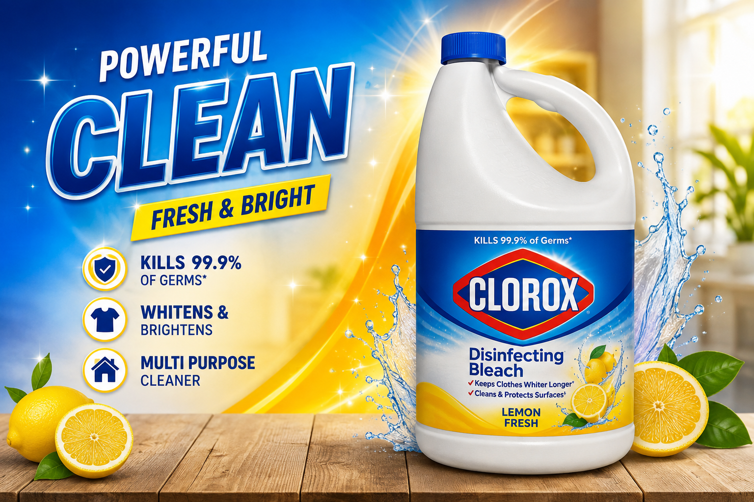 Clorox Bleach 1 Gallon Lemon Fresh 1CT 7682 (C6) product image