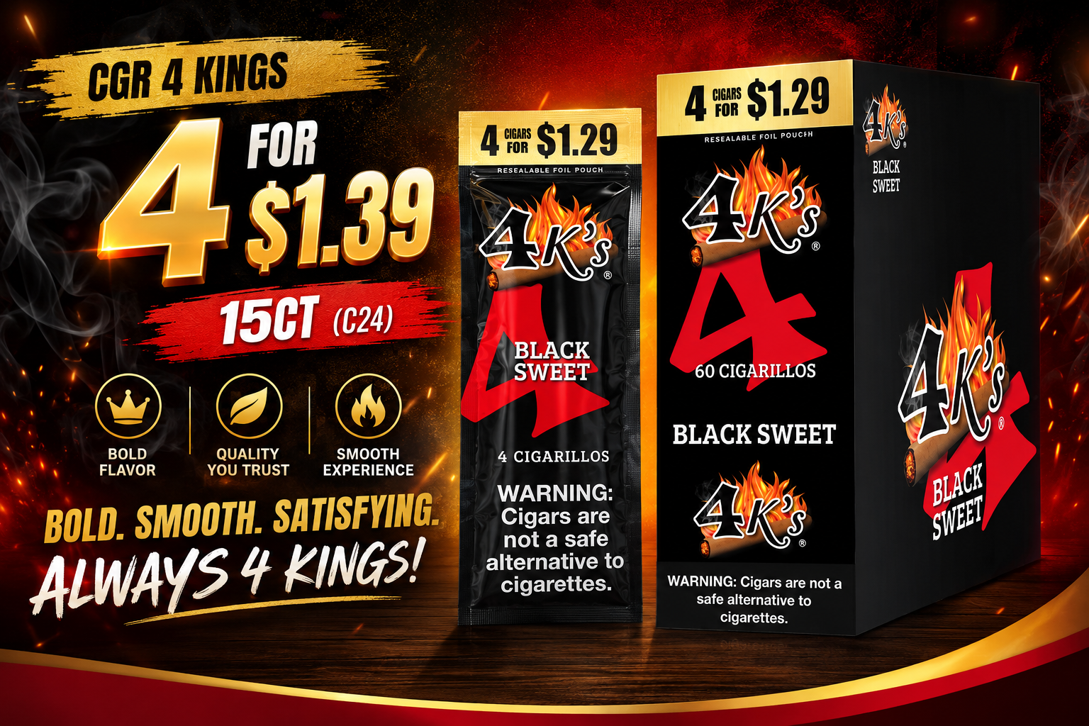 CGR 4 Kings 4 For $1.39 15CT (C24) product image