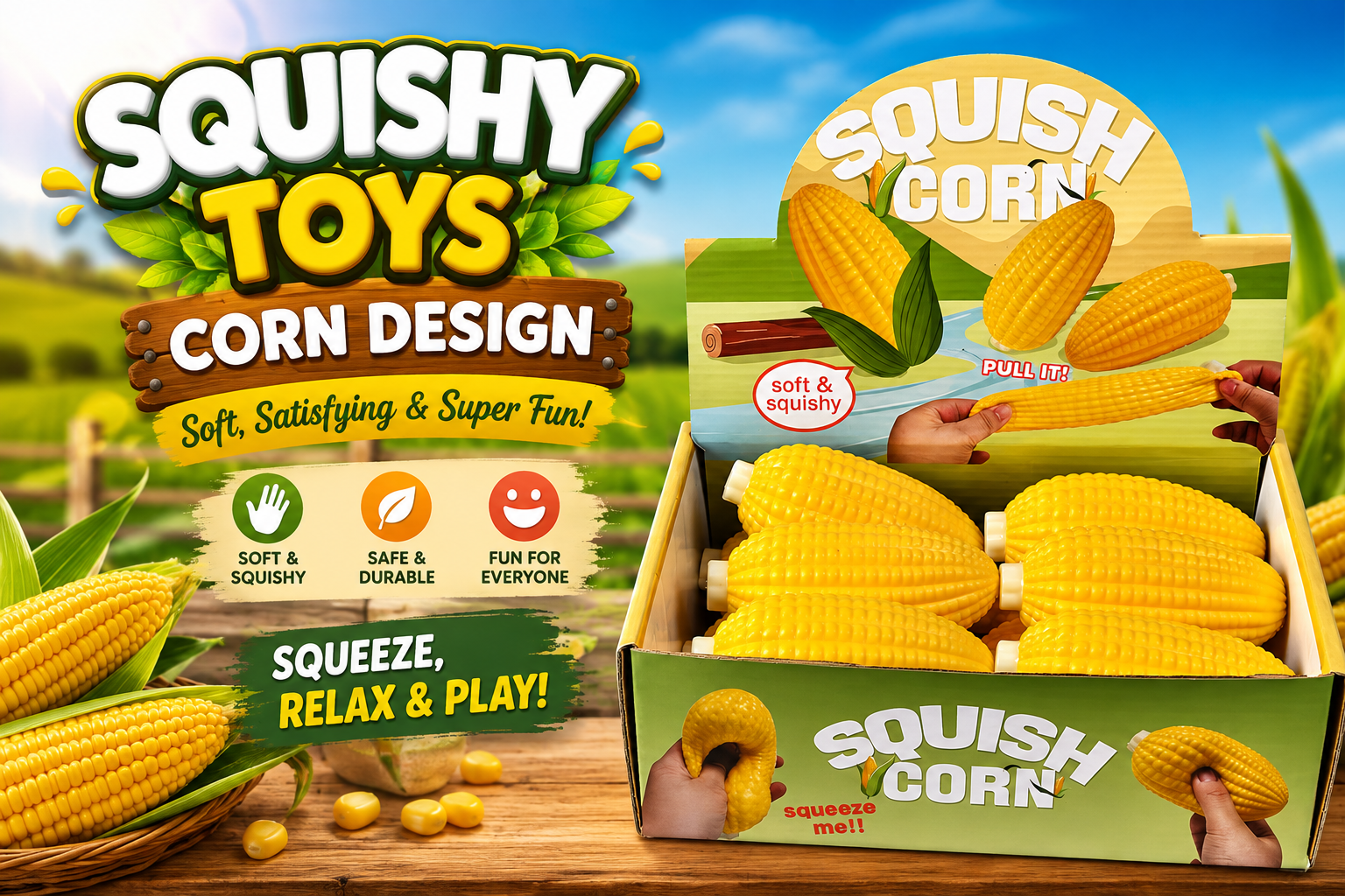 Squishy Toys Corn Design 12CT (C24).. product image