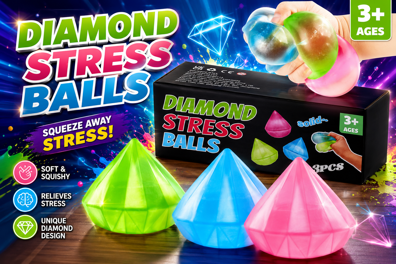 Squishy Toys Diamond Design 12CT (C12).. product image