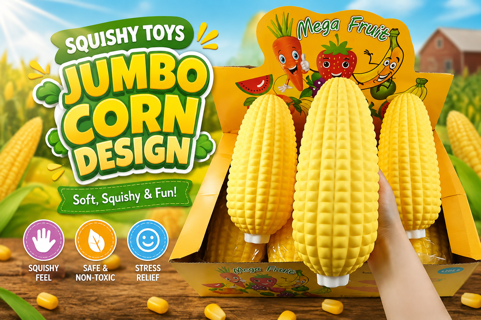Squishy Toys Jumbo Corn Design 1CT (B8/C48) product image