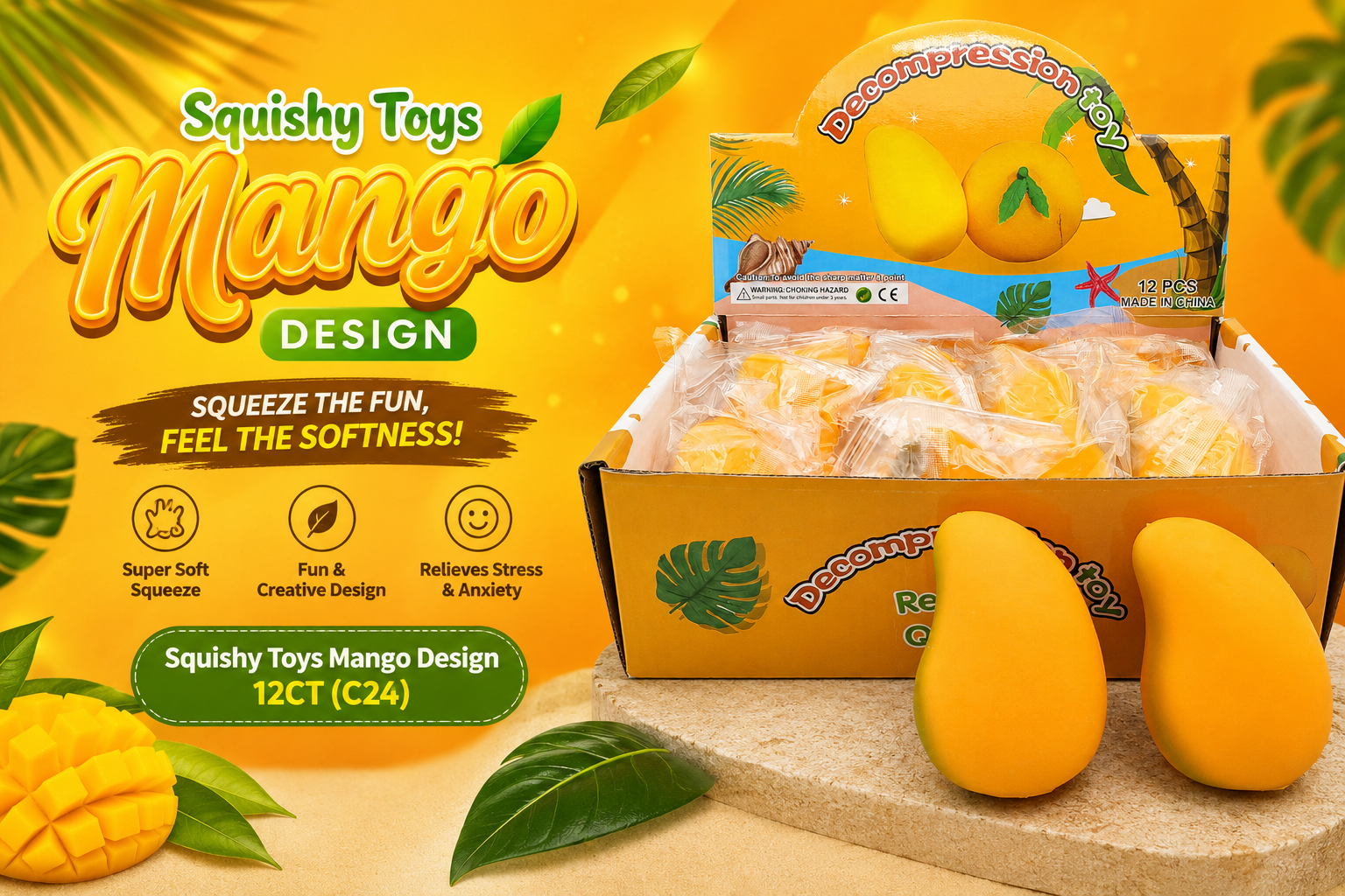 Squishy Toys Mango Design 12CT (C24).. product image