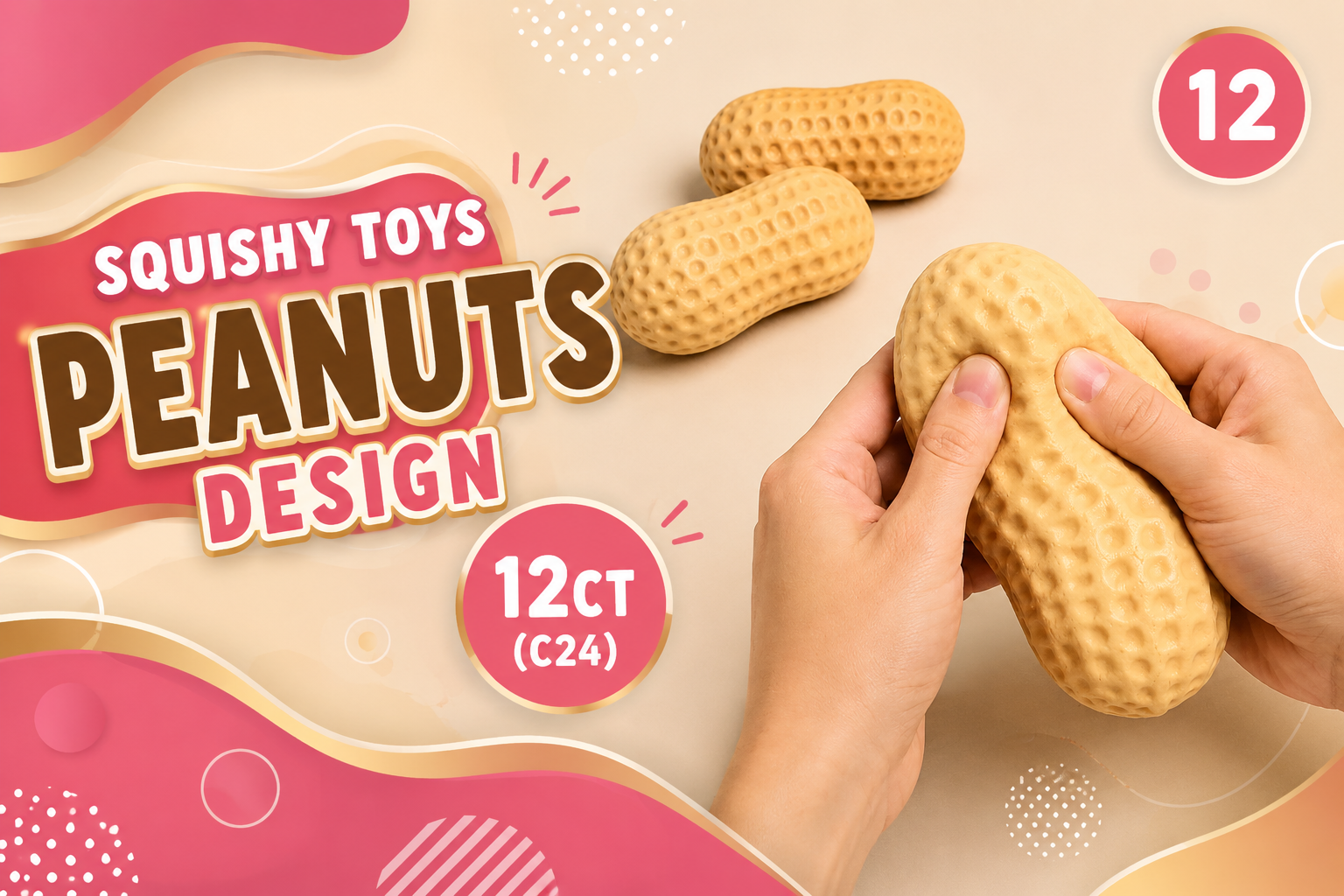 Squishy Toys Peanuts Design 12CT (C24).. product image