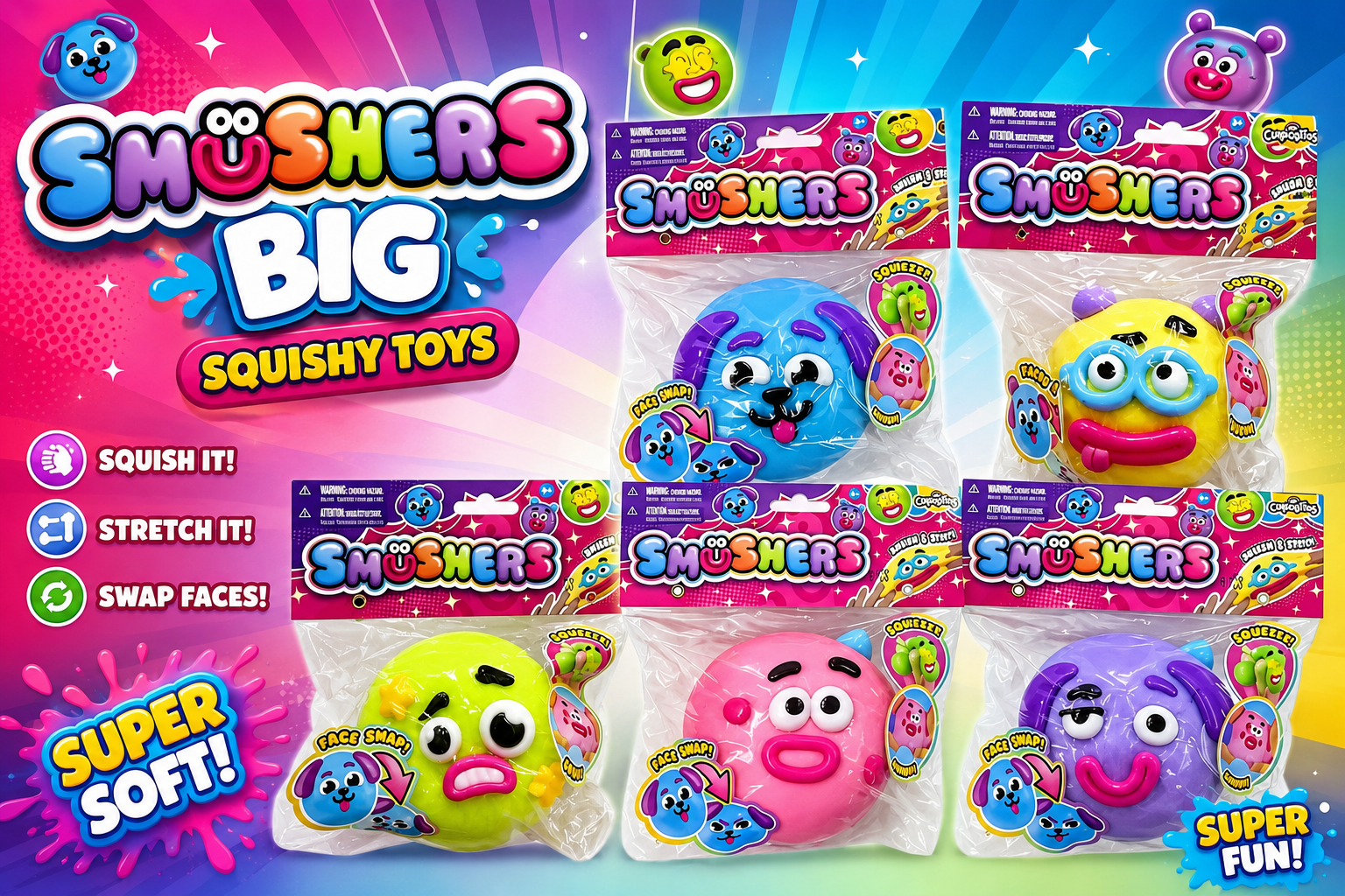 Squishy Toys Smushers Big #WFNOD77 12CT product image