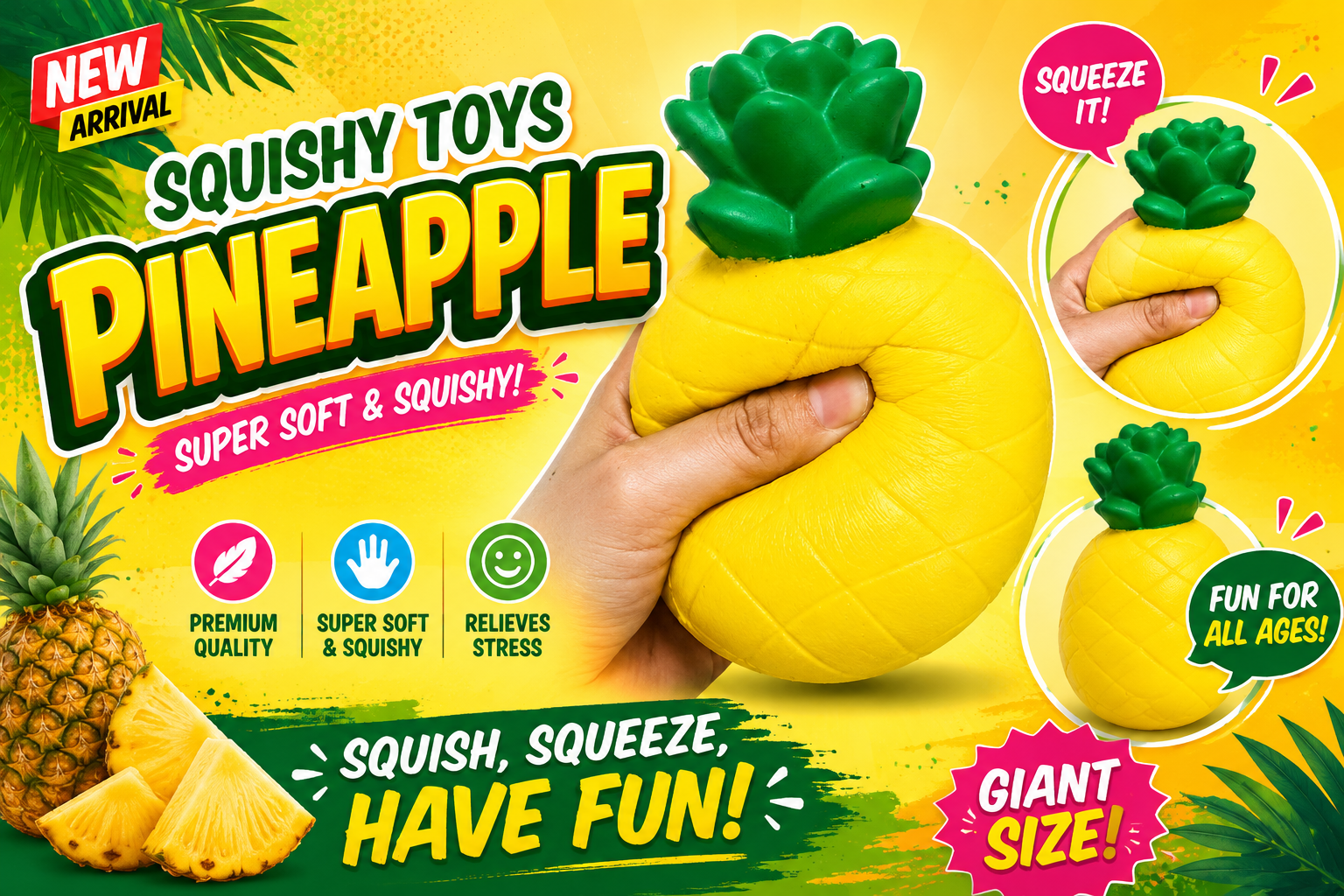 Squishy Toys pineapple 12ct  (C240).. product image