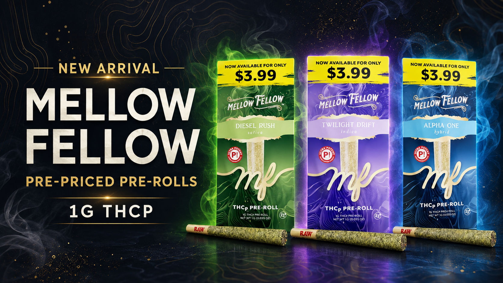 Mellow Fellow Pre-priced Pre Rolls 1G THCP 15CT product image