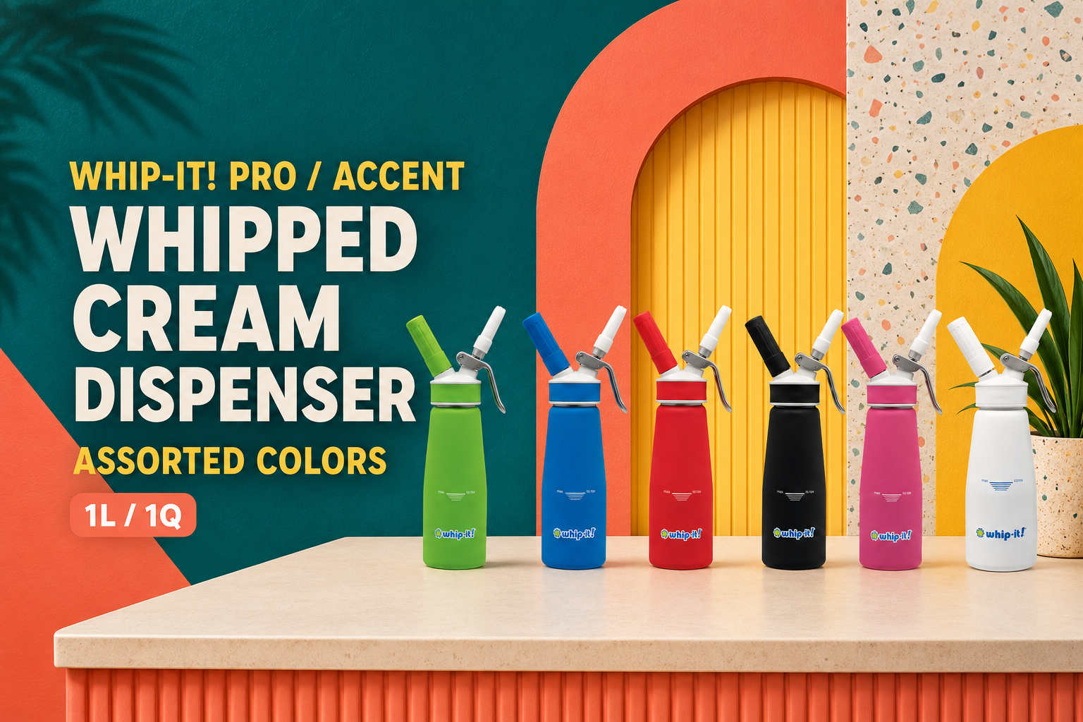 Whip-It Pro/Accent Whipped Cream Dispenser 1L/1Q Assorted (C6) product image