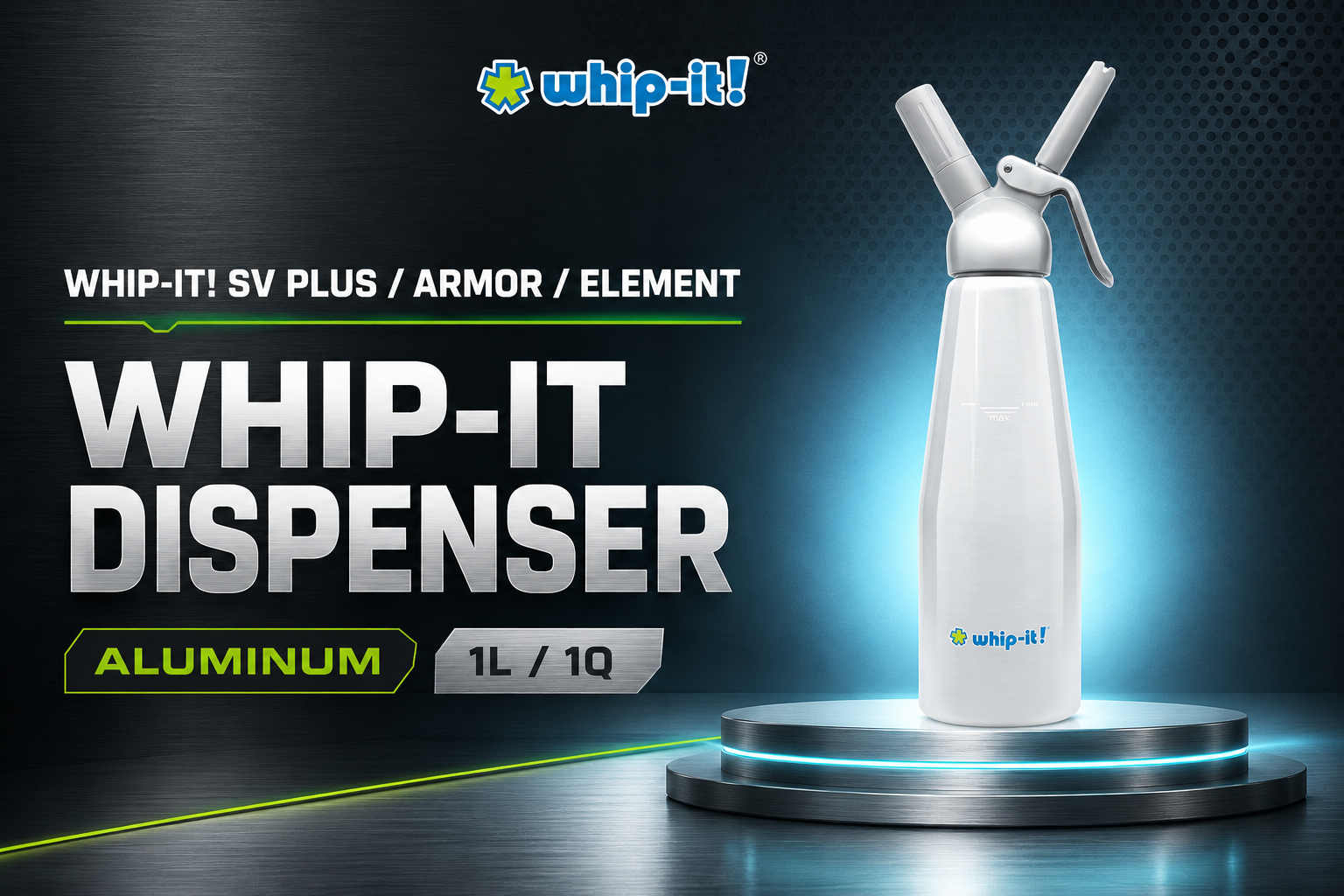 Whip-It Sv Plus/Armor/Element Whipped Cream Dispenser 1L/1Q Aluminium (C6) product image