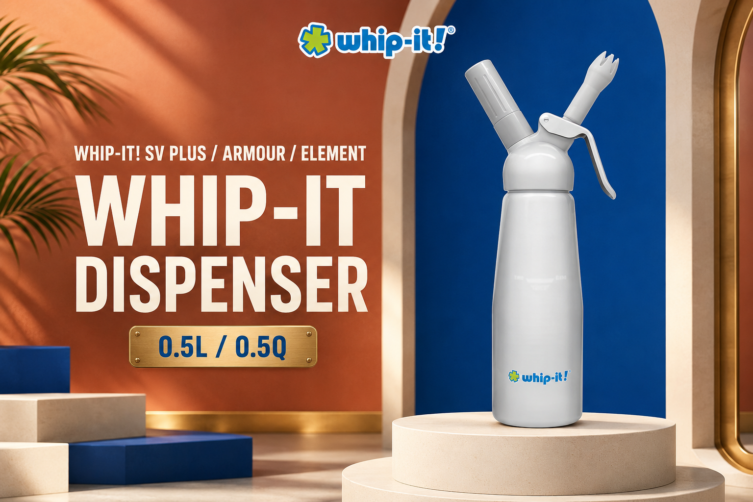 Whip-It Sv Plus/Armour/Element Whipped Cream Dispenser 0.5L/0.5Q Assorted (C6) product image
