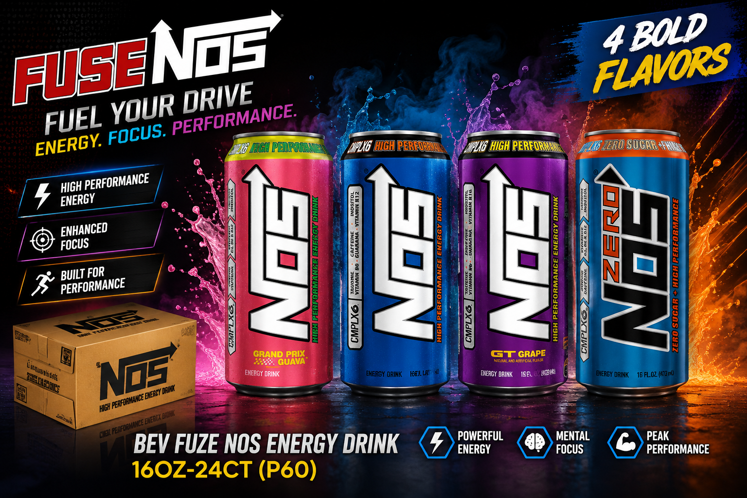 Bev Fuze Nos Energy Drink 16OZ-24CT (P60) product image