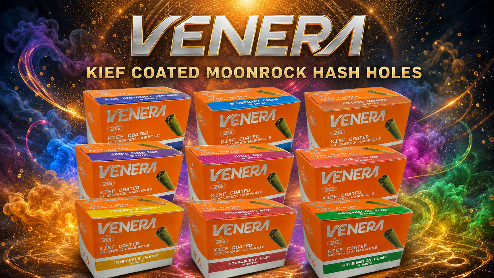 Venera Kief Coated Moonrock Hash Holes 2G Pre-Rolls 20CT (C24) product image