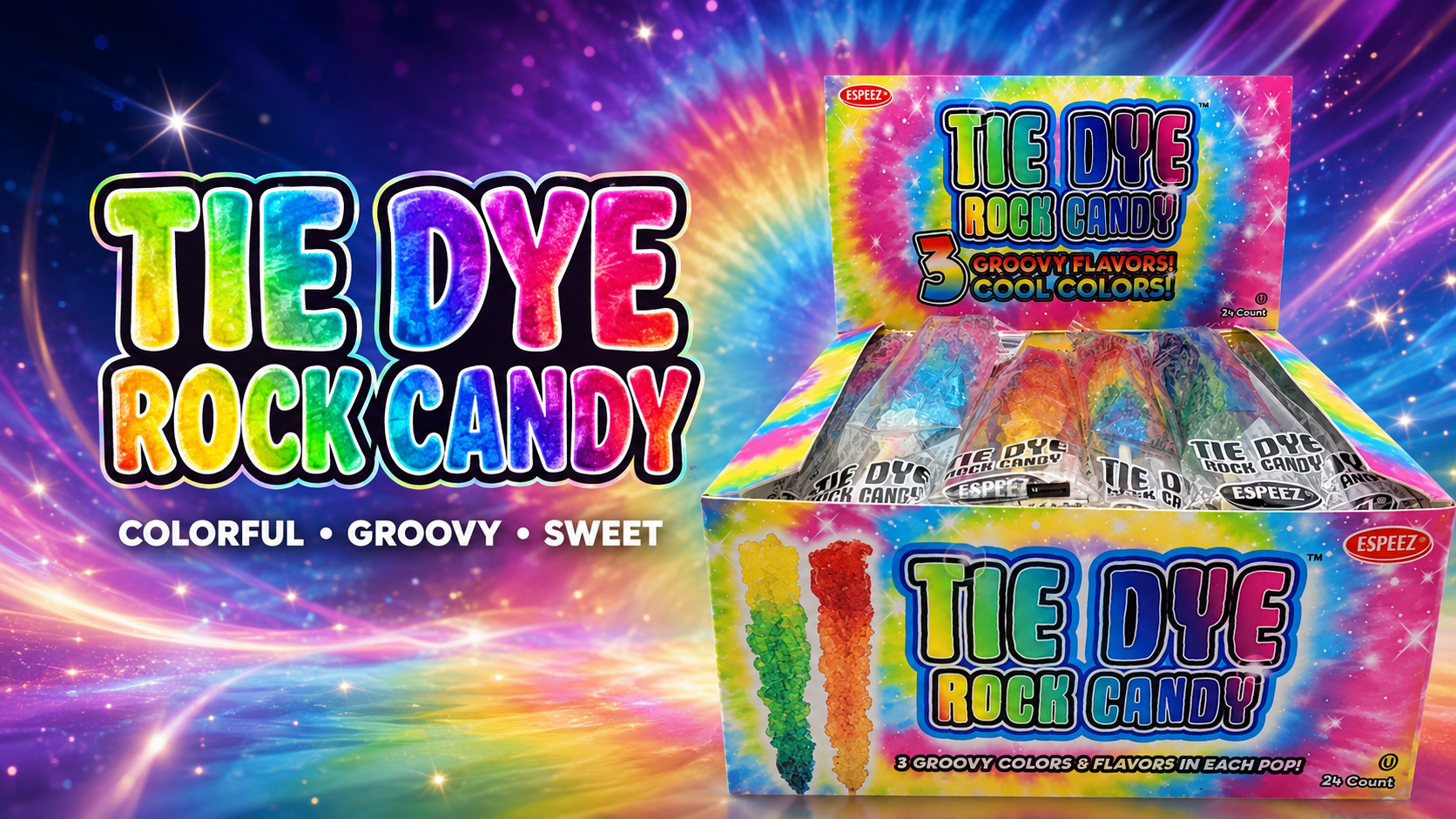 Tie Dye Rock Candy 24CT Display (C12) product image