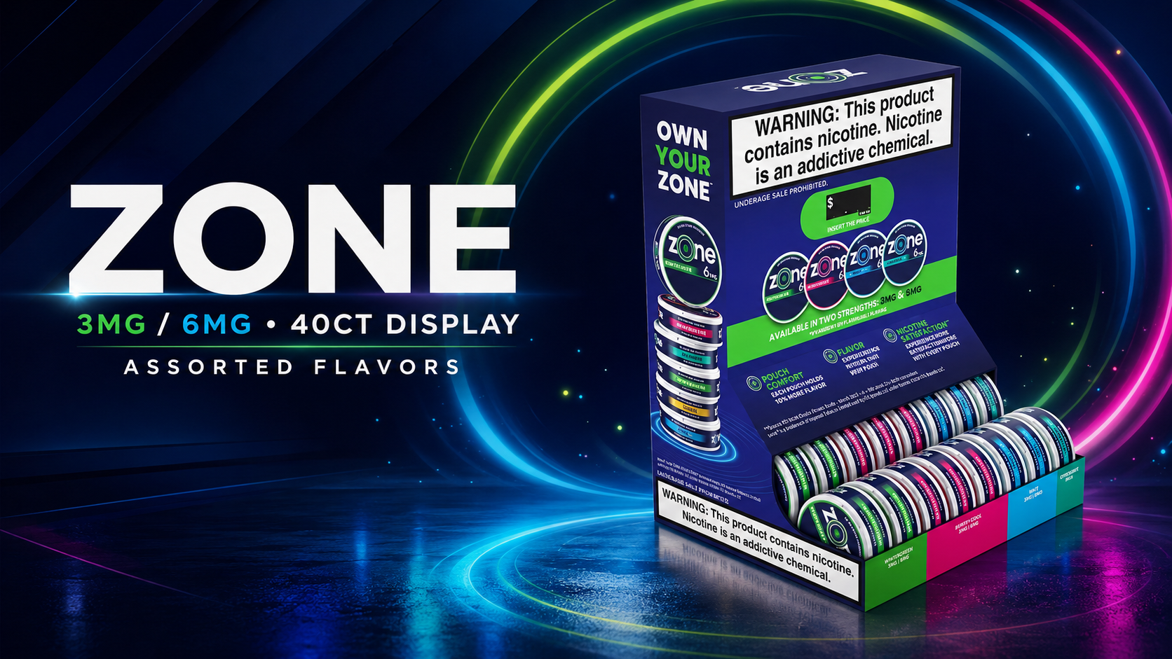 Zone 3MG/6MG 40CT Display Assorted Flavor product image