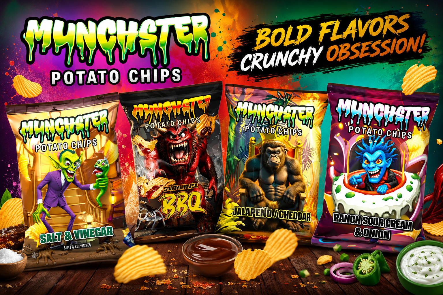 Munchster Potato Chips 2.5OZ 24CT product image