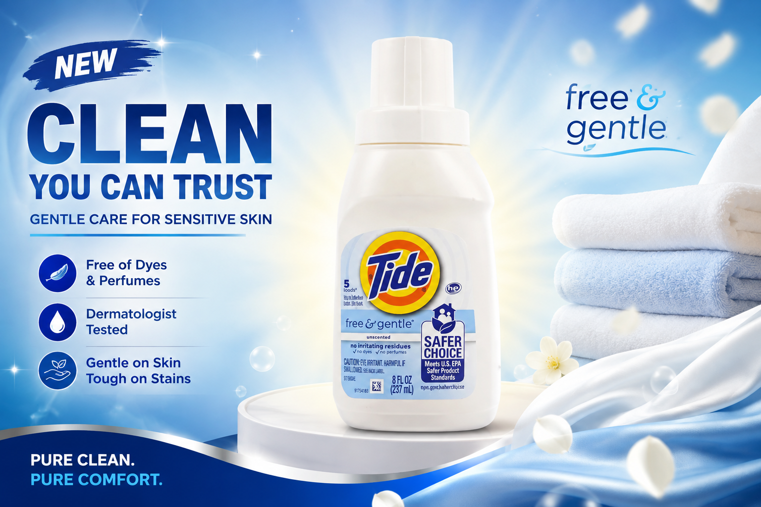 Tide Free And Gentle 8OZ 1CT (C12) product image