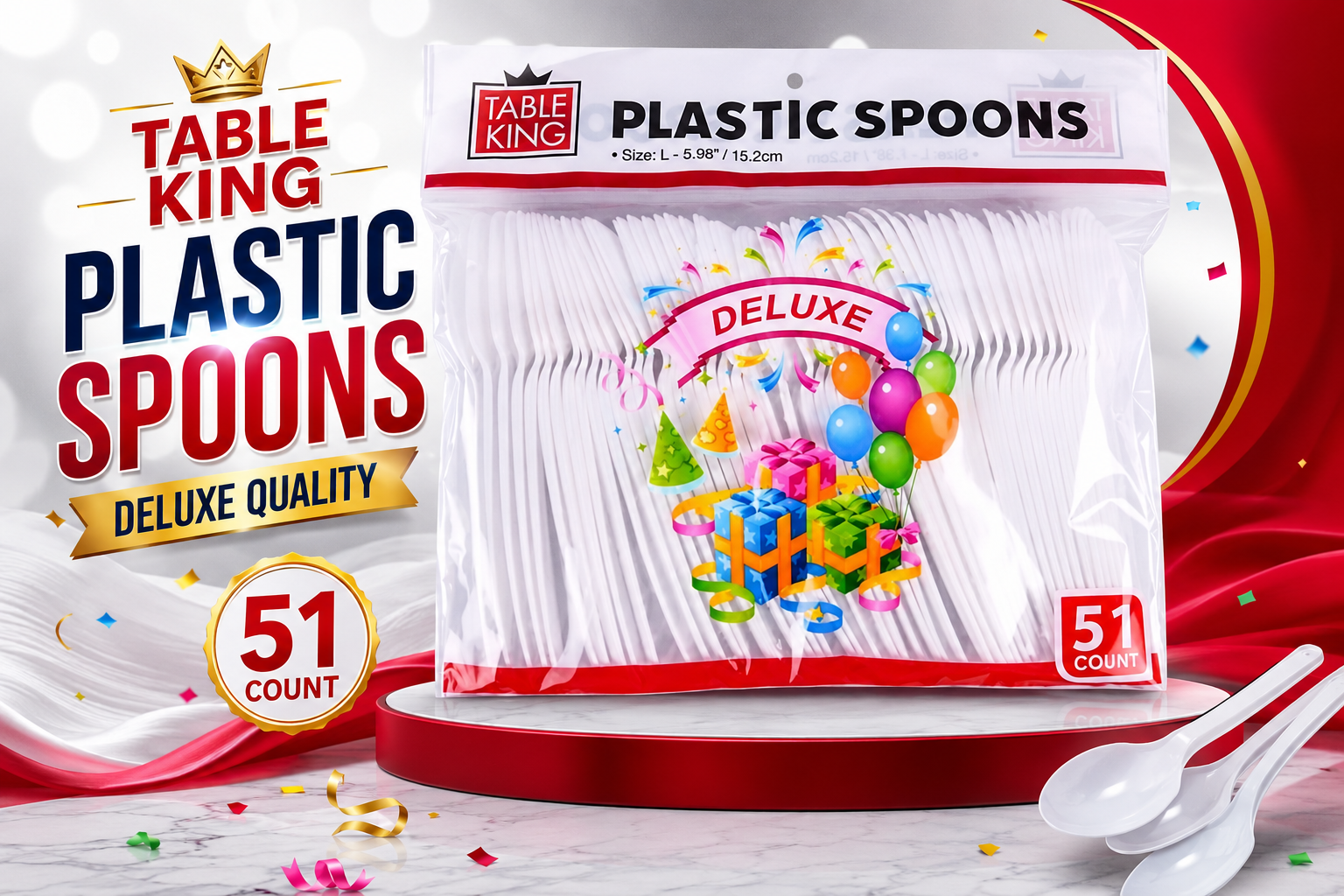 Table King Plastic Spoons 51Pk 1CT (C24) product image