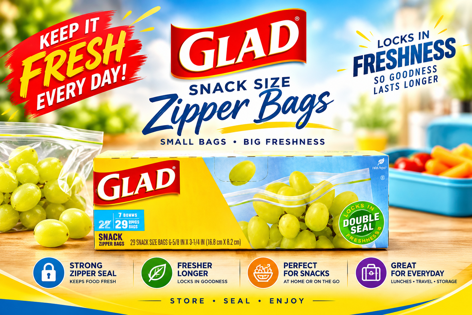 Glad Snack Size Zipper Bag 29CT (C30) product image