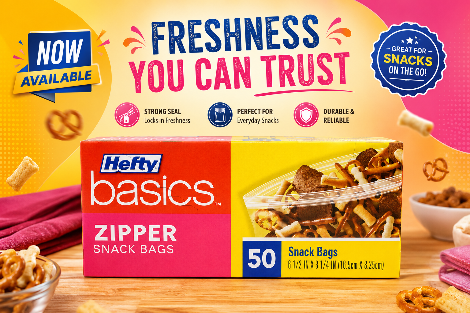 Hefty Zipper Snack Bags 50CT (C12) product image