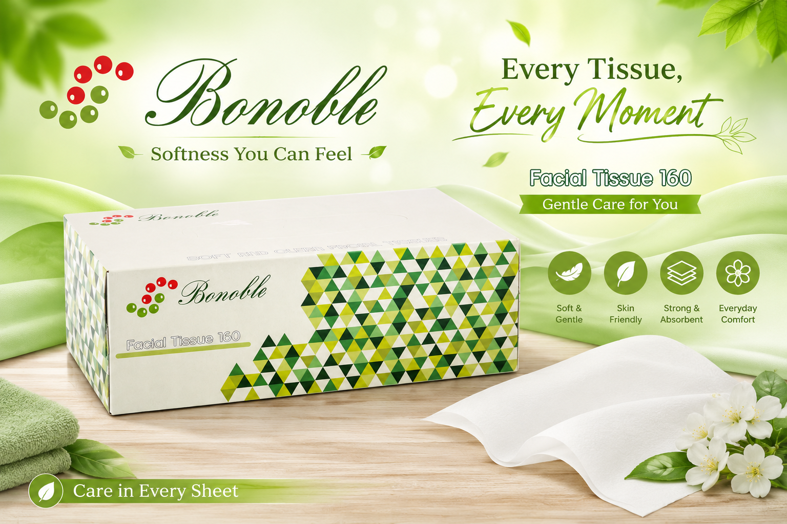 Bonoble Facial Tissue 160CT (C30) product image