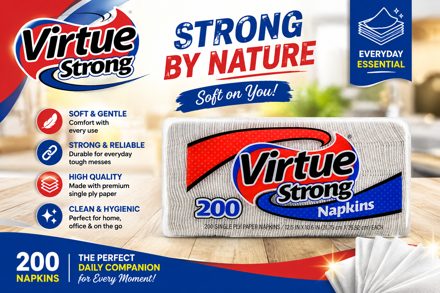 Virtue Strong Napkins 200CT (C20) product image