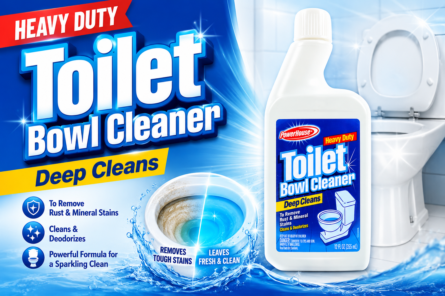 Powerhouse Heavy Duty Toilet Bowl Cleaner 12OZ 1CT (C12) product image