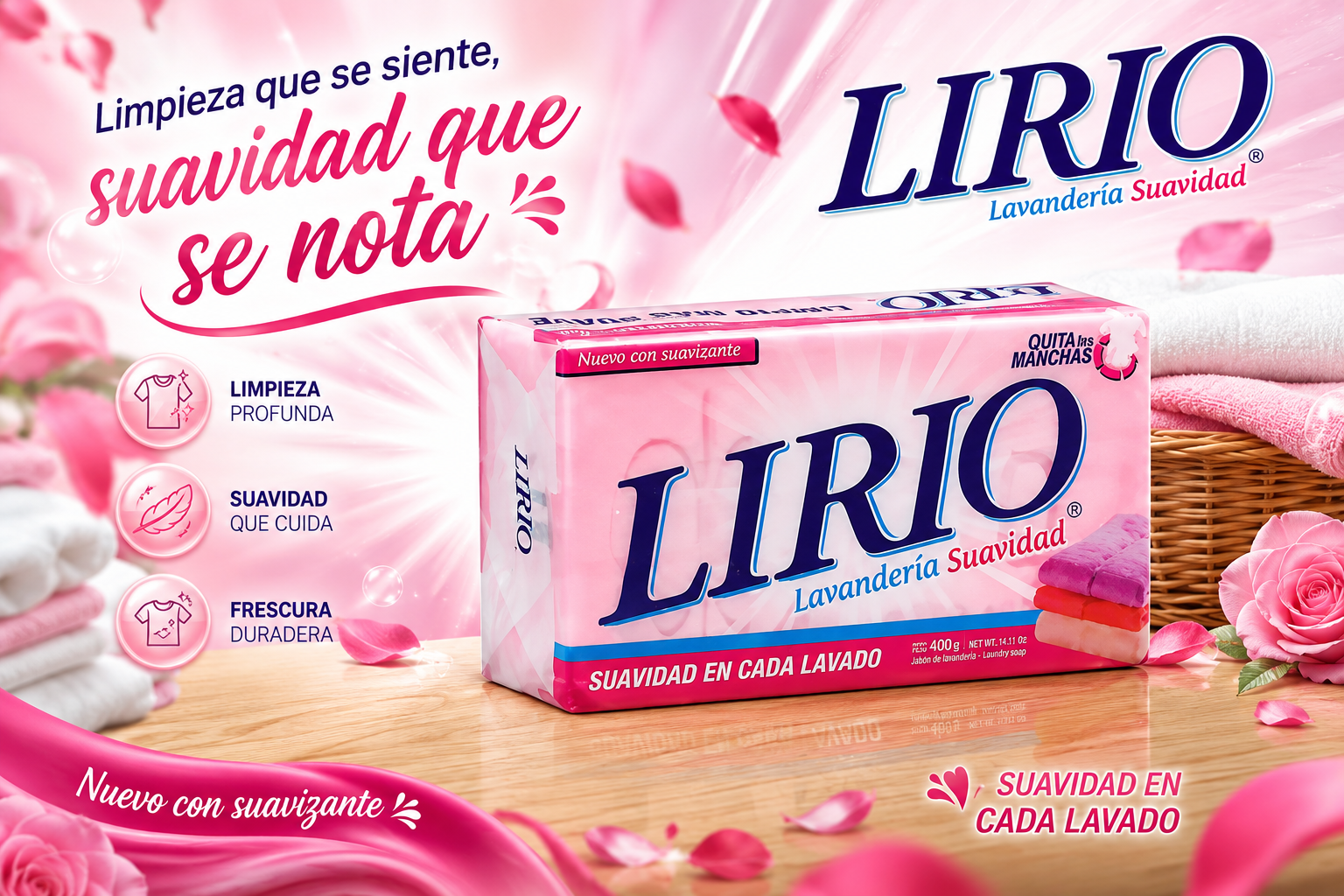 Lirio Laundry Bar Pink 14.11OZ/400G 1CT (C25) product image