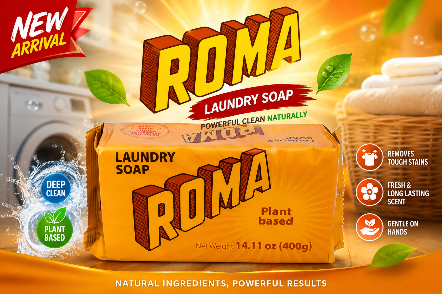 Roma Laundry Soap Bar 14.11OZ/400G 1CT (C25) product image