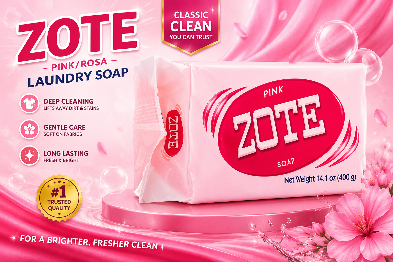 Zote Laundry Soap Pink/Rosa 7OZ 1CT (C50) product image