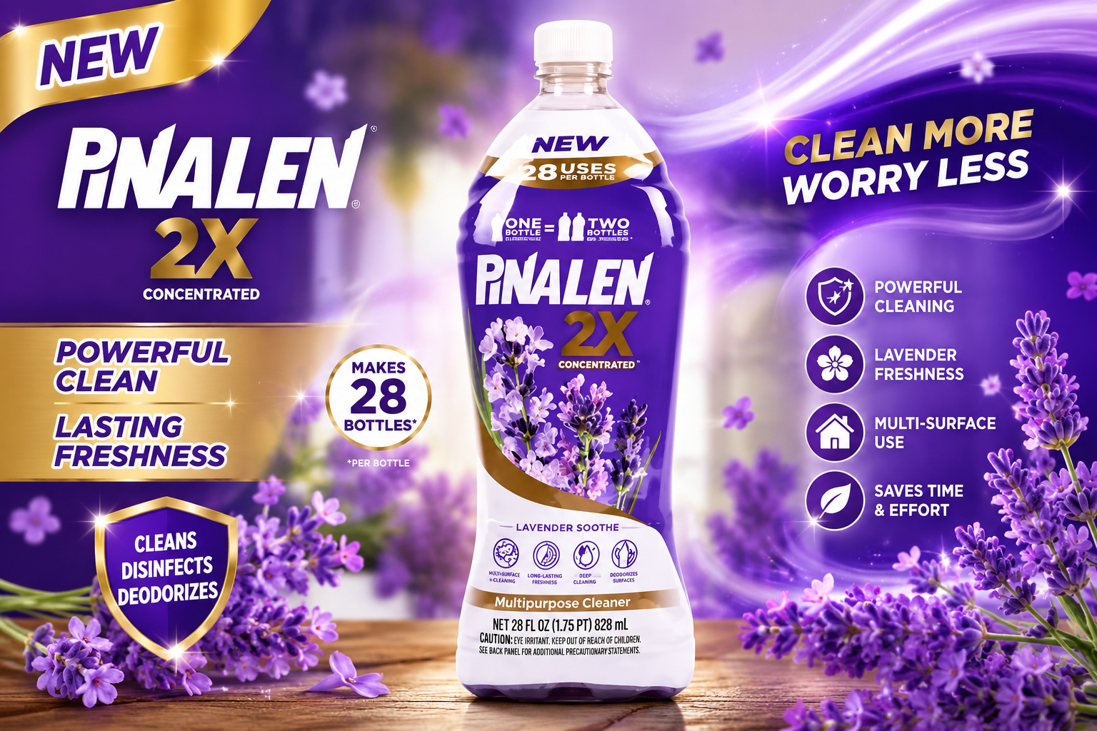 Pinalen 2x Multipurpose Cleaner Lavender 28OZ 1CT (C10) product image