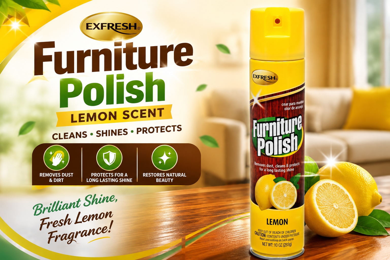 Exfresh Furniture Polish Lemon Scent 10OZ 1CT (C24) product image