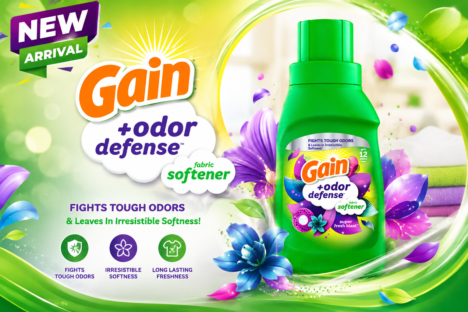 Gain+Odor Defense Fabric Softener 10OZ 1CT (C12) product image