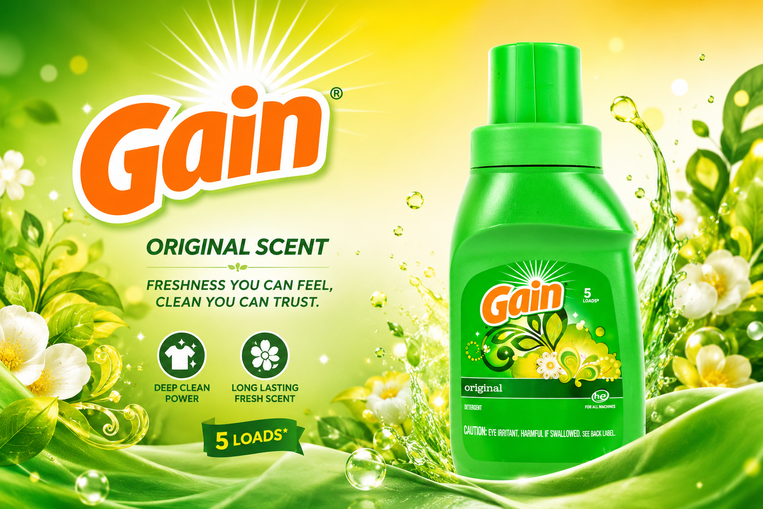 Gain Liquid Detergent Original Scent 8OZ 1CT (C12) product image