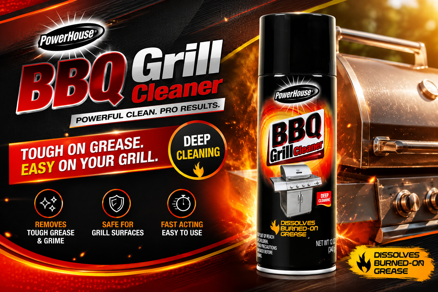 Powerhouse Bbq Grill Cleaner 12OZ 1CT (C12) product image
