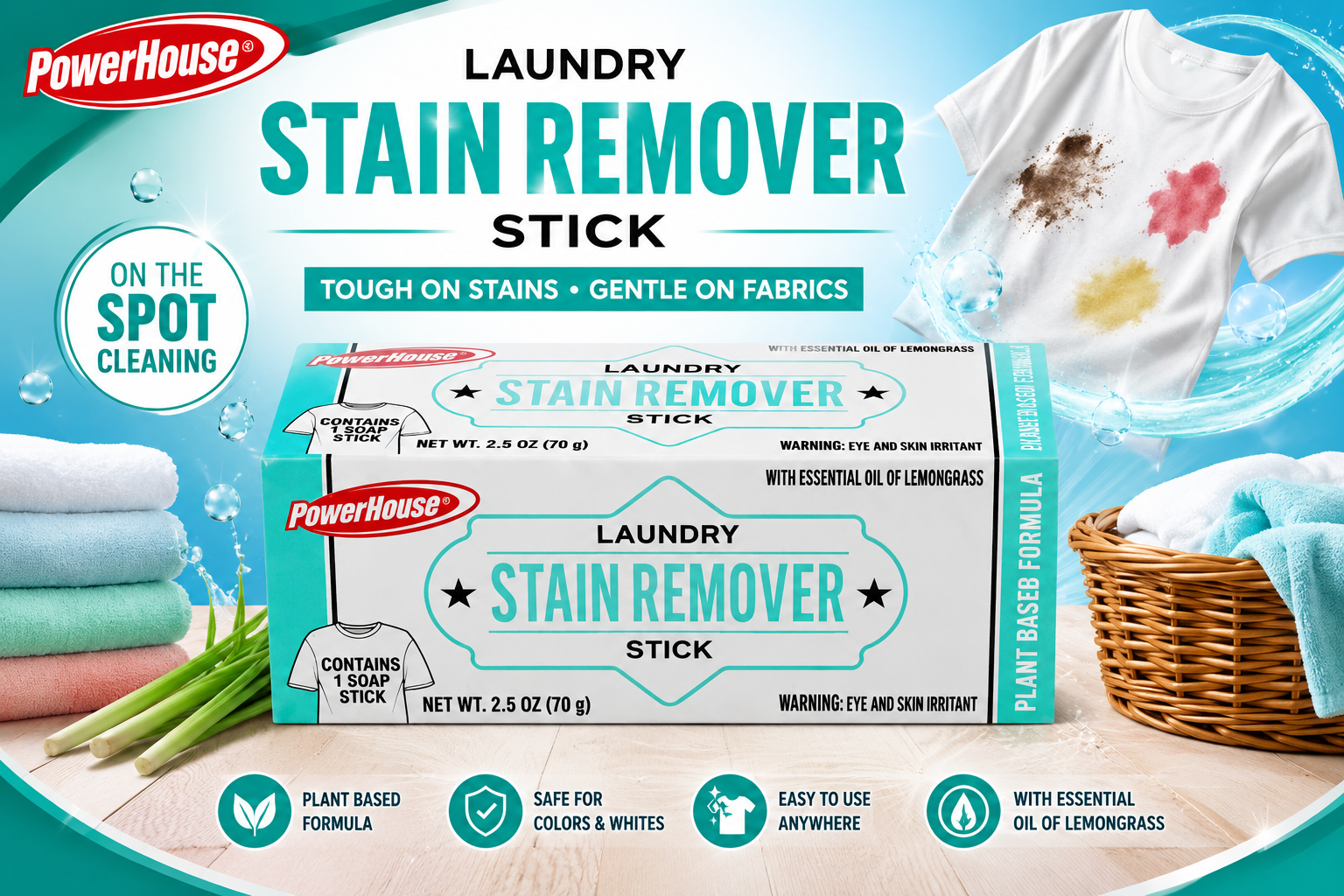 Powerhouse Laundry Stain Remover Stick 2.5OZ 1CT (C24) product image
