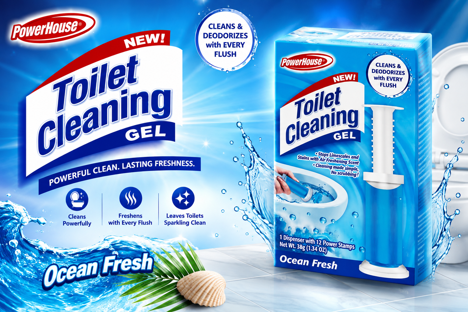 Powerhouse Toilet Cleaning Gel Ocean Fresh 1Ct (C12) product image