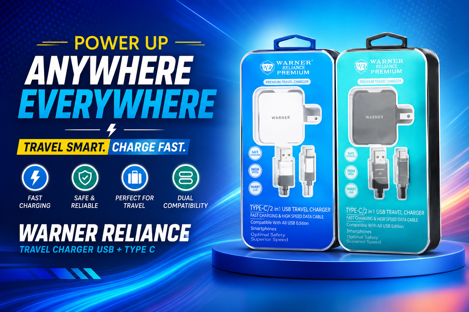 Warner Reliance Travel Charger Usb + Type C 99916 1Ct  (C12)  product image