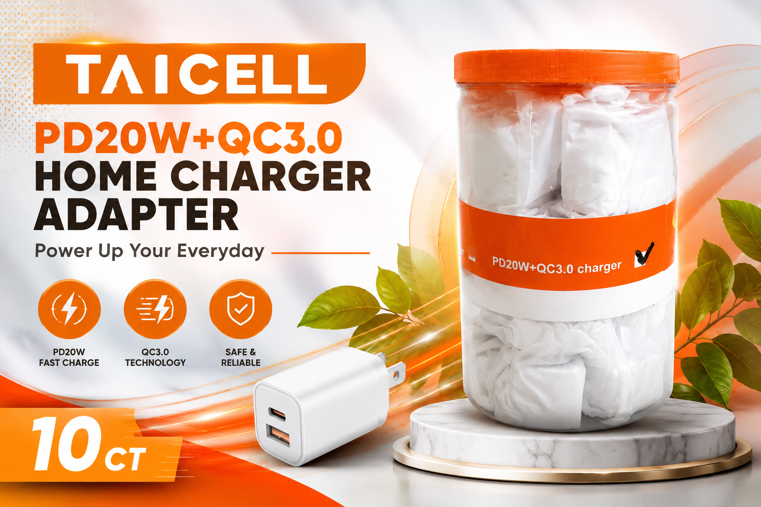Taicell PD20W+QC3.0 Home Charger Adapter 10CT  product image