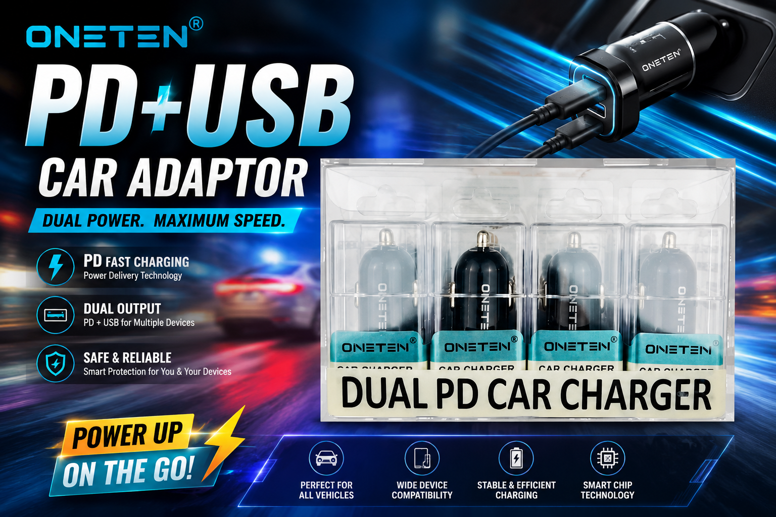 Oneten Pd+Usb Car Adaptor Jar 22CT (C25) product image