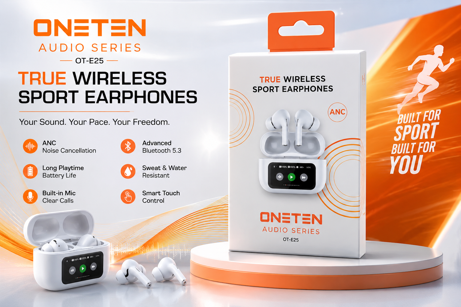 Oneten Audio Series True Wireless Sport Earphones OT-E25 1Ct (C4) product image