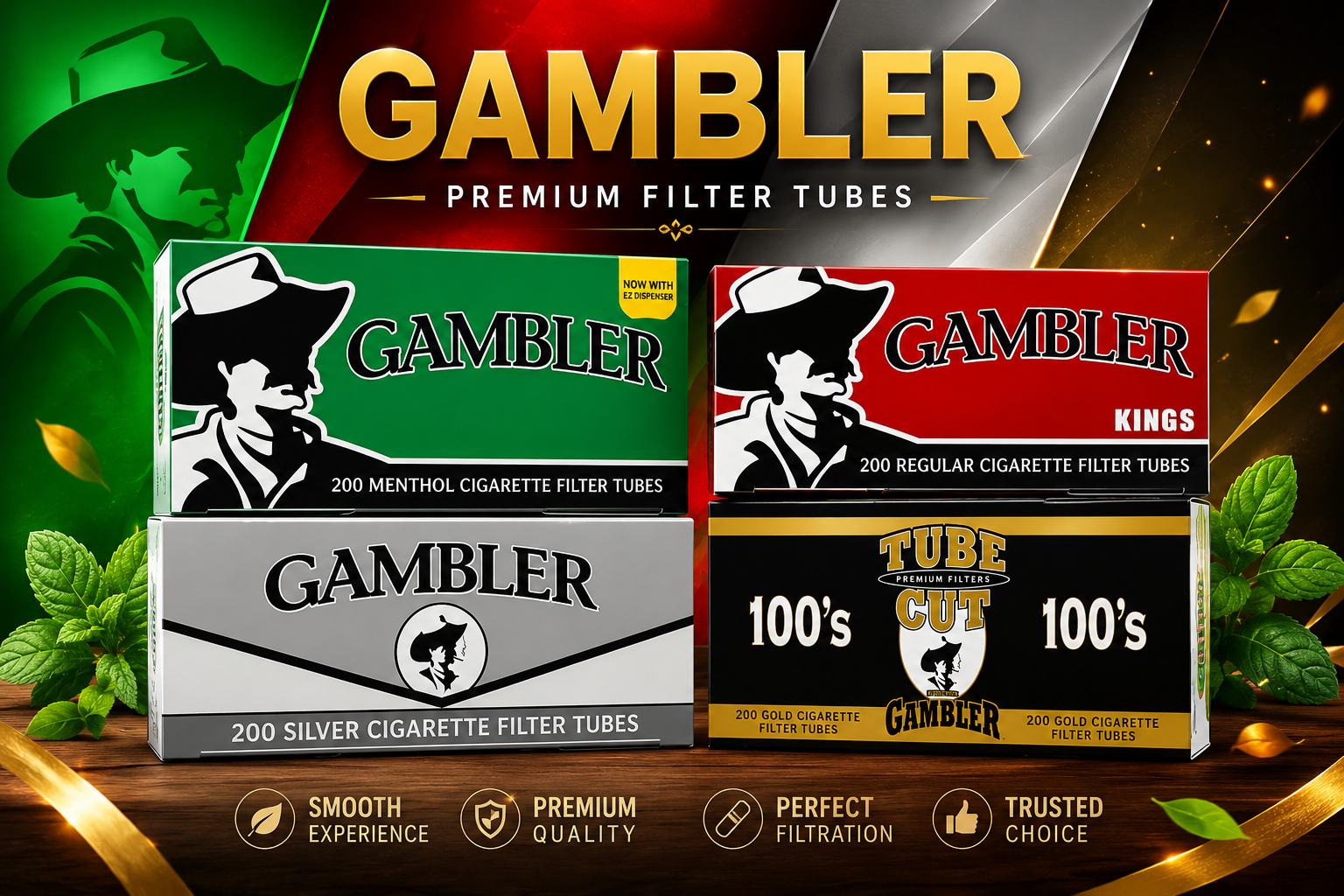 Gambler 200CT Kingsize Tubecut Cigarette Tube (C50) product image