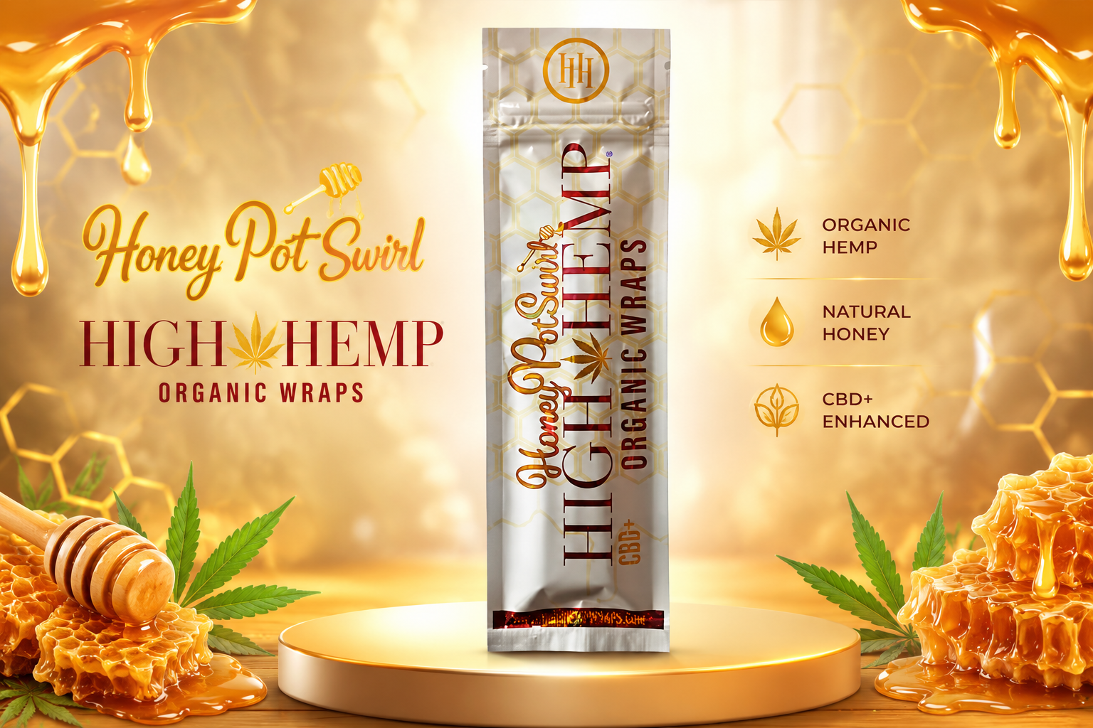 CP High Hemp Wraps 2CT/25PK (C50) | Organic Honey product image