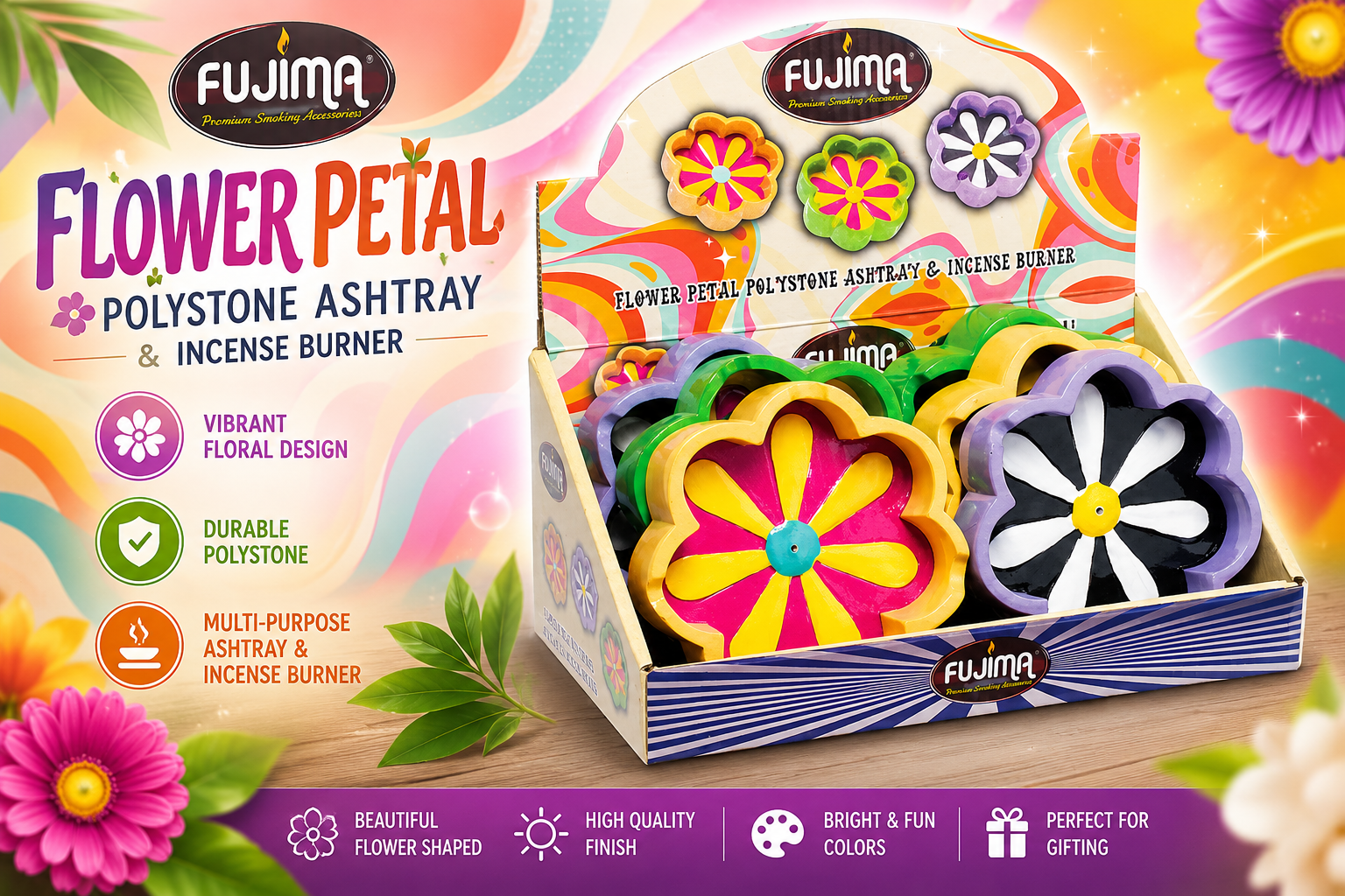 Ashtray Fujima Flower Petal Polystone Lt416 6CT  product image