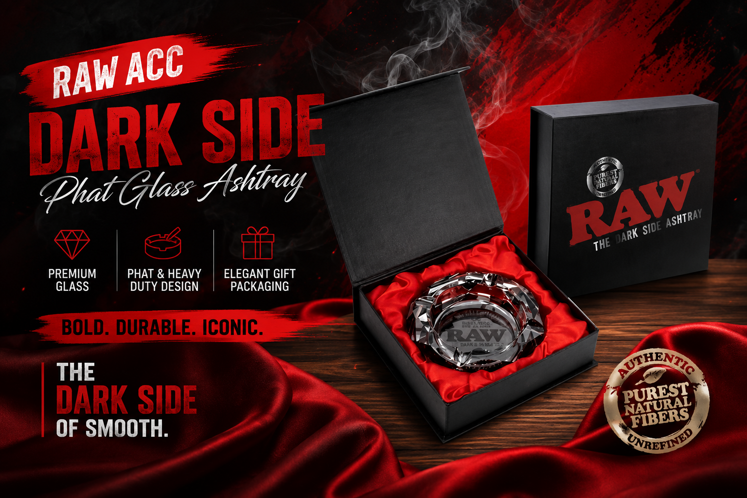 Raw Acc Dark Side Phat Glass Ashtray 1Ct (C20) product image