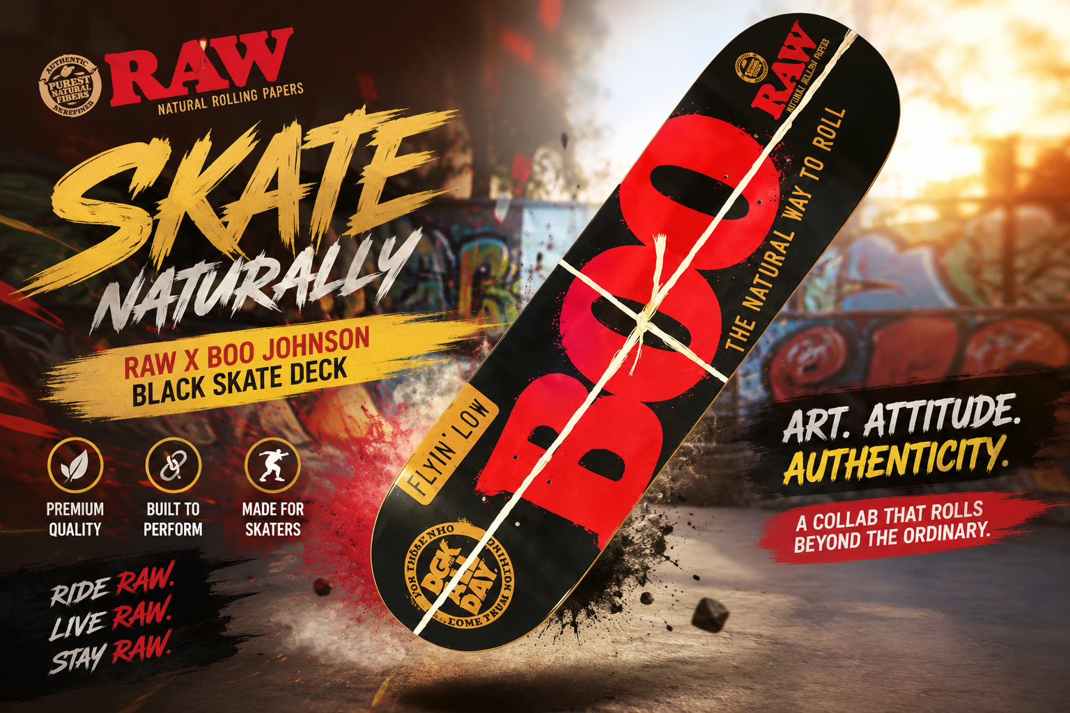 Raw X Boo Johnson Black Skate Deck 1CT product image