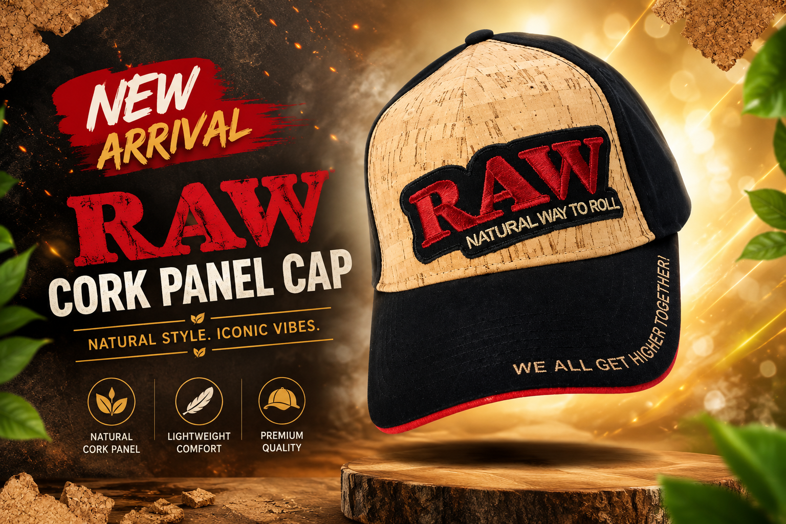 Raw Cork Panel Cap 1CT  product image