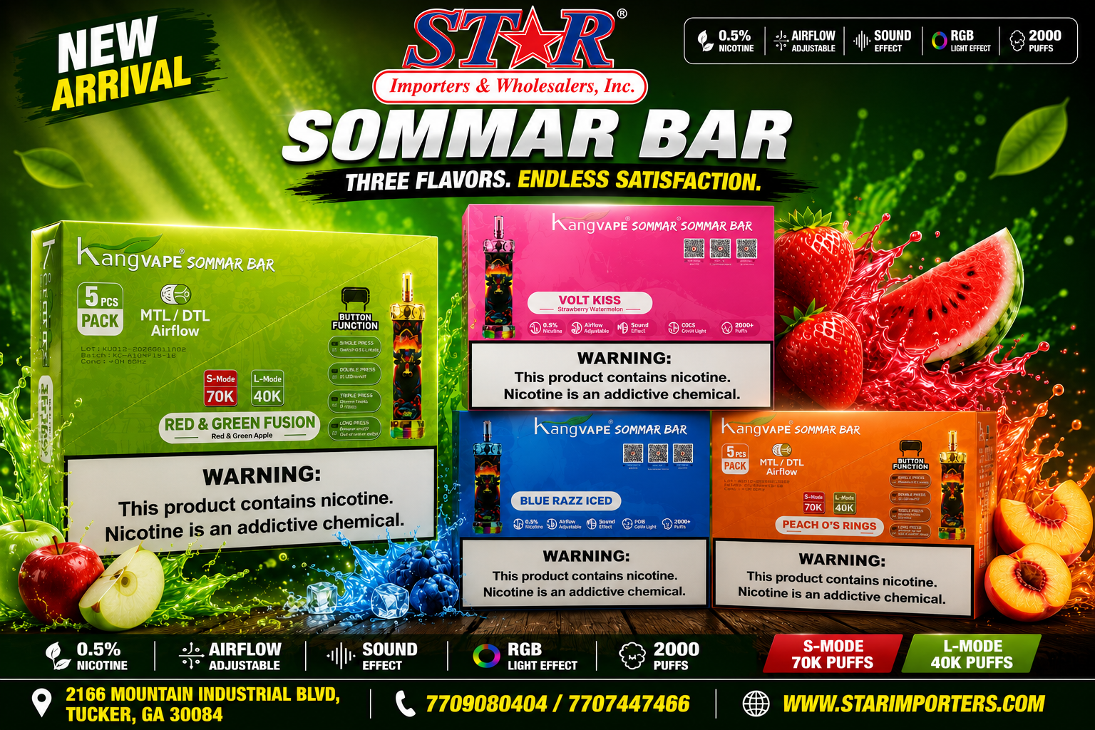 Kangvape Sommar Bar 70K 5CT Disposable (C20) product image