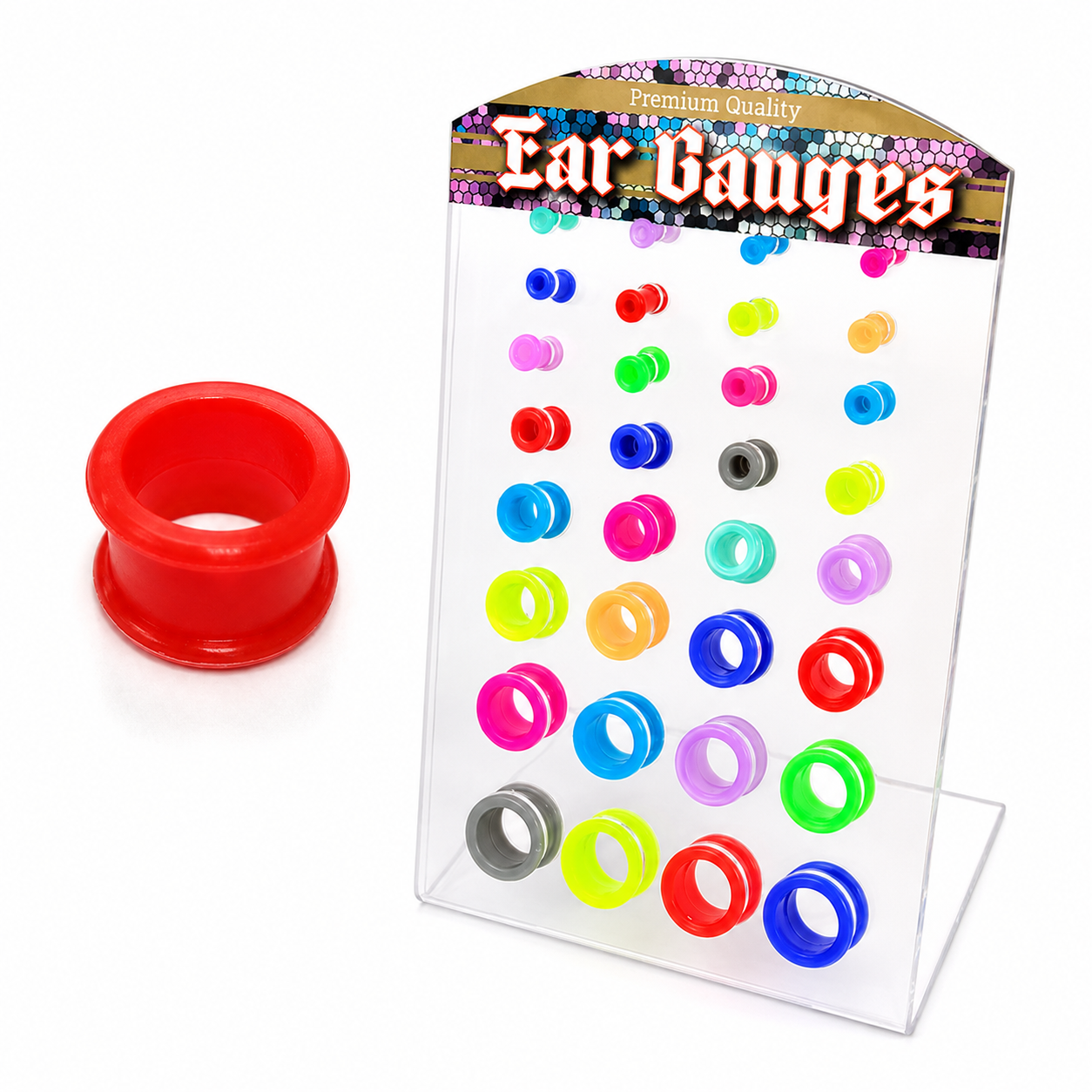 CM Silicone Ear Gauges Mix Color 32CT (C10) product image